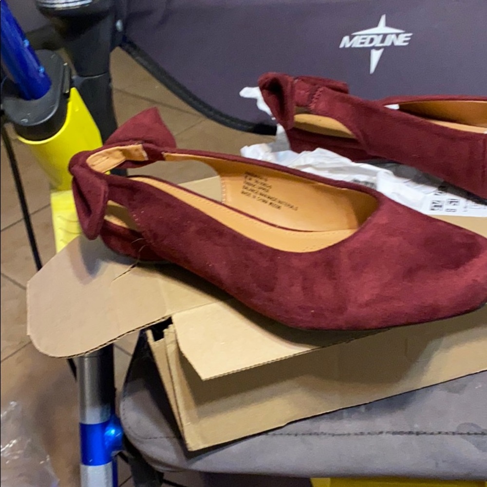 Suede sling shoes
